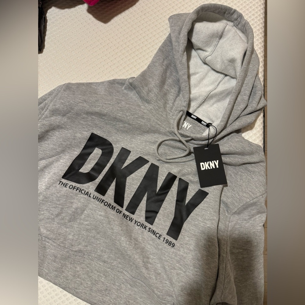 NWT DKNY Gray Hooded Sweatshirt